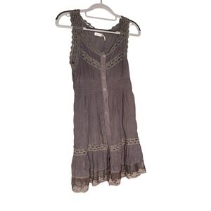 Blue Bird purple grey lace sleeveless boho mini dress